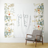 ワイルドフラワーブライダルシャワー背景 タペストリー (インサイチュ(横))