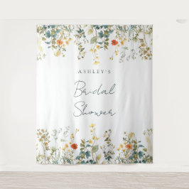 ワイルドフラワーブライダルシャワー背景 タペストリー