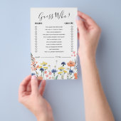 ワイルドフラワーブライダルシャワー誰がゲームを推測 チラシ (ハンドル)