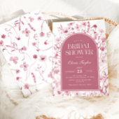 ワイルドフラワーブライダルシャワー赤面ピンクフローラ 招待状