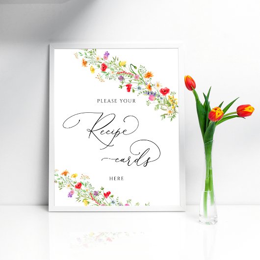 ワイルドフラワーブライダルシャワー離れレシピカードはこちら ポスター