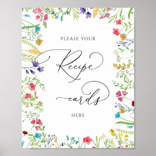 ワイルドフラワーブライダルシャワー離れレシピカードはこちら ポスター (正面)