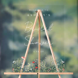 ワイルドフラワーブライダルシャワー アクリルサイン