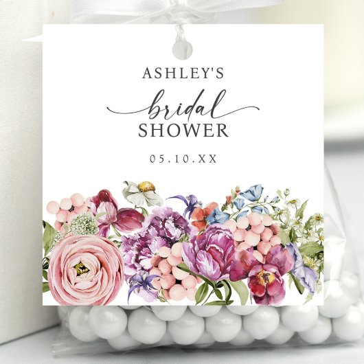 ワイルドフラワーブライダルシャワー フェイバータグ