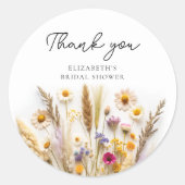 ワイルドフラワーブライダルシャワー ラウンドシール (正面)