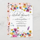 ワイルドフラワーブライダルシャワー 招待状 (正面/裏面)