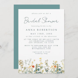 ワイルドフラワーブライダルシャワー 招待状