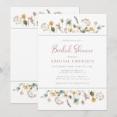 ワイルドフラワーブライダルシャワー 招待状 (正面/裏面)