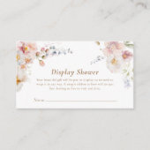 ワイルドフラワーブライダルディスプレイシャワー エンクロージャーカード (正面)