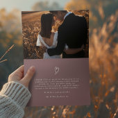 ワイルドフラワーブラウン秋の結婚式写真QRコードリンク サンキューカード