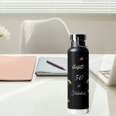 ワイルドフラワーブラックイエロー50素晴らしい誕生日 ウォーターボトル