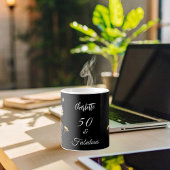 ワイルドフラワーブラックイエロー50素晴らしい誕生日 コーヒーマグカップ