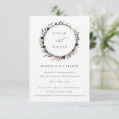 ワイルドフラワーブラック秋リースウェディングレセプション エンクロージャーカード (スタンド正面)