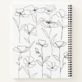 ワイルドフラワーブラック&ホワイトミニマルフローラレシピ ノートブック (裏面)