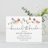 ワイルドフラワーブランチと花嫁シャワー招待状 招待状 (スタンド正面)