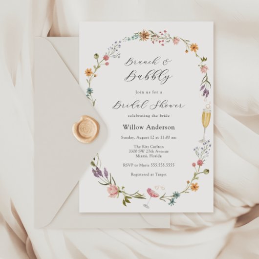 ワイルドフラワーブランチ&バブリーブライダルシャワーインビタ 招待状