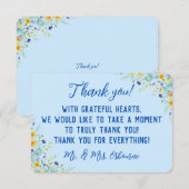 ワイルドフラワーブリスビューティフルフローラブルーオンブルー サンキューカード (正面/裏面)