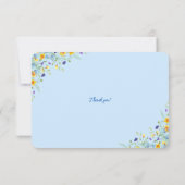 ワイルドフラワーブリスビューティフルフローラブルーオンブルー サンキューカード (裏面)