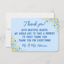 ワイルドフラワーブリスビューティフルフローラブルーオンブルー サンキューカード