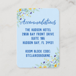 ワイルドフラワーブリスビューティフルフローラブルー結婚ズ エンクロージャーカード