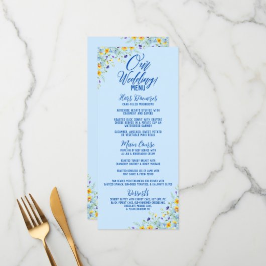 ワイルドフラワーブリスビューティフル結婚フローラ メニュー (正面/裏面インサイチュ)