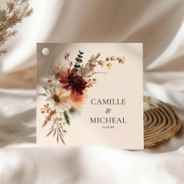 ワイルドフラワーブルガン結婚ディ フェイバータグ