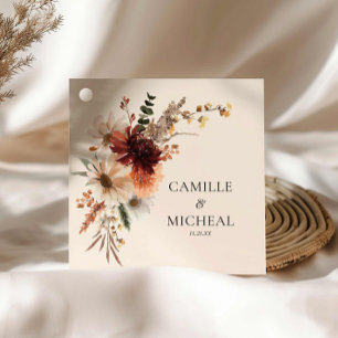 ワイルドフラワーブルガン結婚ディ フェイバータグ