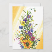 ワイルドフラワーブルーイエローピンククリスチャン結婚ズ 招待状 (裏面)