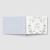 ワイルドフラワーブルーウォーター結婚カラーズモノグラム ゲストブック (全面)