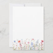 ワイルドフラワーブルーウォーター色フローラベビーシャワー 招待状 (裏面)