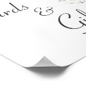 ワイルドフラワーブルーグリーンウェディングカードとギフト ポスター (角)