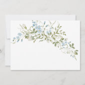 ワイルドフラワーブルーグリーンウェディング日付を保存 (裏面)