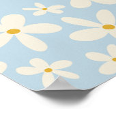 ワイルドフラワーブルーデイジーズハッピーボホ子供部屋 ポスター (角)