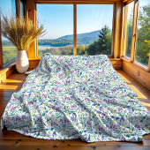 ワイルドフラワーブルーフリースブランケット、大 フリースブランケット