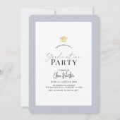 ワイルドフラワーブルーフローラガール写真卒業 招待状 (裏面)