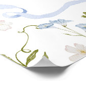 ワイルドフラワーブルーボウフレームベビーシャワーへようこそ ポスター (角)