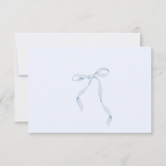 ワイルドフラワーブルーボウフレーム赤ちゃんシャワーありがとう サンキューカード (裏面)