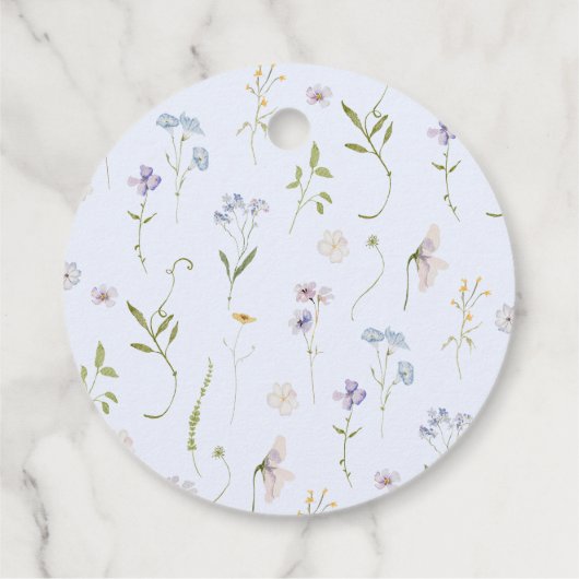 ワイルドフラワーブルーボウ赤ちゃん感謝していシャワーあなた フェイバータグ (裏面)