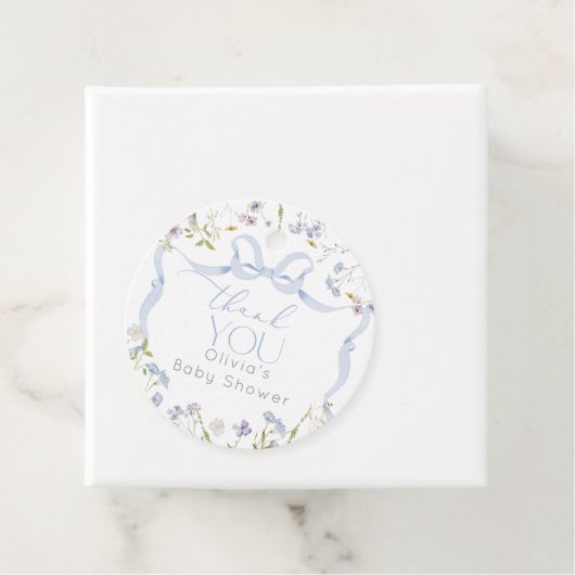 ワイルドフラワーブルーボウ赤ちゃん感謝していシャワーあなた フェイバータグ (インサイチュ)