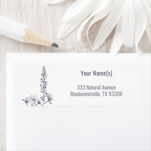 ワイルドフラワーブルーボンネットフローラ差出人住所 ラベル (インサイチュ)
