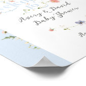 ワイルドフラワーブルーボーイ開花ベビーシャワー ポスター (角)