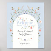 ワイルドフラワーブルーボーイ開花ベビーシャワー ポスター (正面)