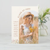 ワイルドフラワーブルーム卒業パーティーアーチフォト 招待状 (スタンド正面)