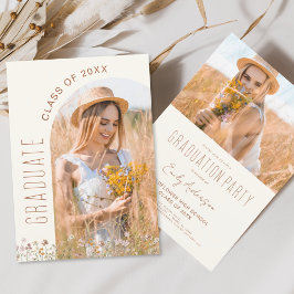 ワイルドフラワーブルーム卒業パーティーアーチフォト 招待状