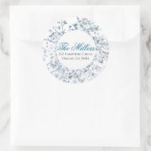 ワイルドフラワーブルー差出人住所 ラウンドシール (バッグ)