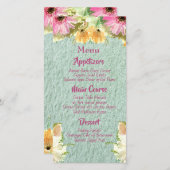 ワイルドフラワーブルー結婚のメニュー (正面/裏面)