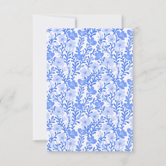 ワイルドフラワーブルー開花エレガントフローラ サンキューカード (裏面)