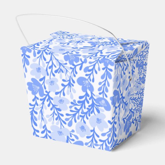 ワイルドフラワーブルー開花フローラベビーシャワーカスタム フェイバーボックス (裏面サイド)