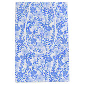 ワイルドフラワーブルー開花フローラベビーシャワーカスタム ミディアムペーパーバッグ (正面)