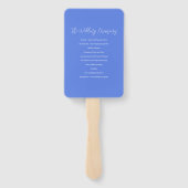 ワイルドフラワーブルー黄水色結婚式プログラム ハンドファン (裏面)